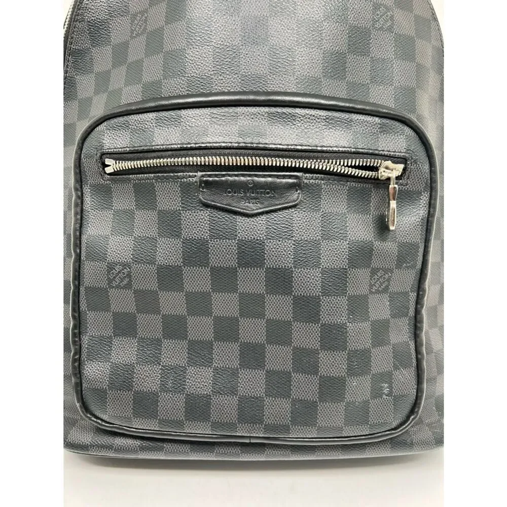 Louis Vuitton Josh Backpack Black Leather Damier Graphite